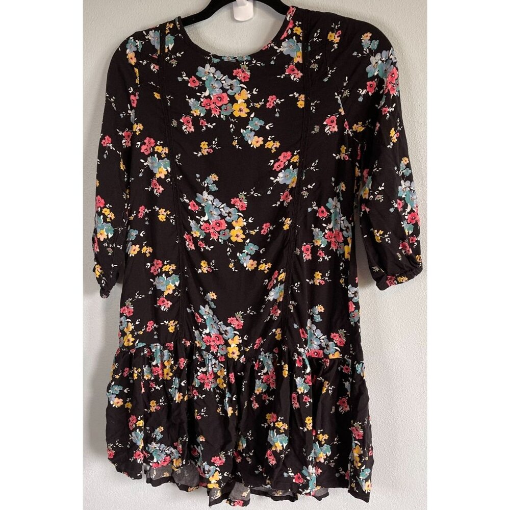 Tucker + Tate Girls Black Floral Ruffle Dress Size 14